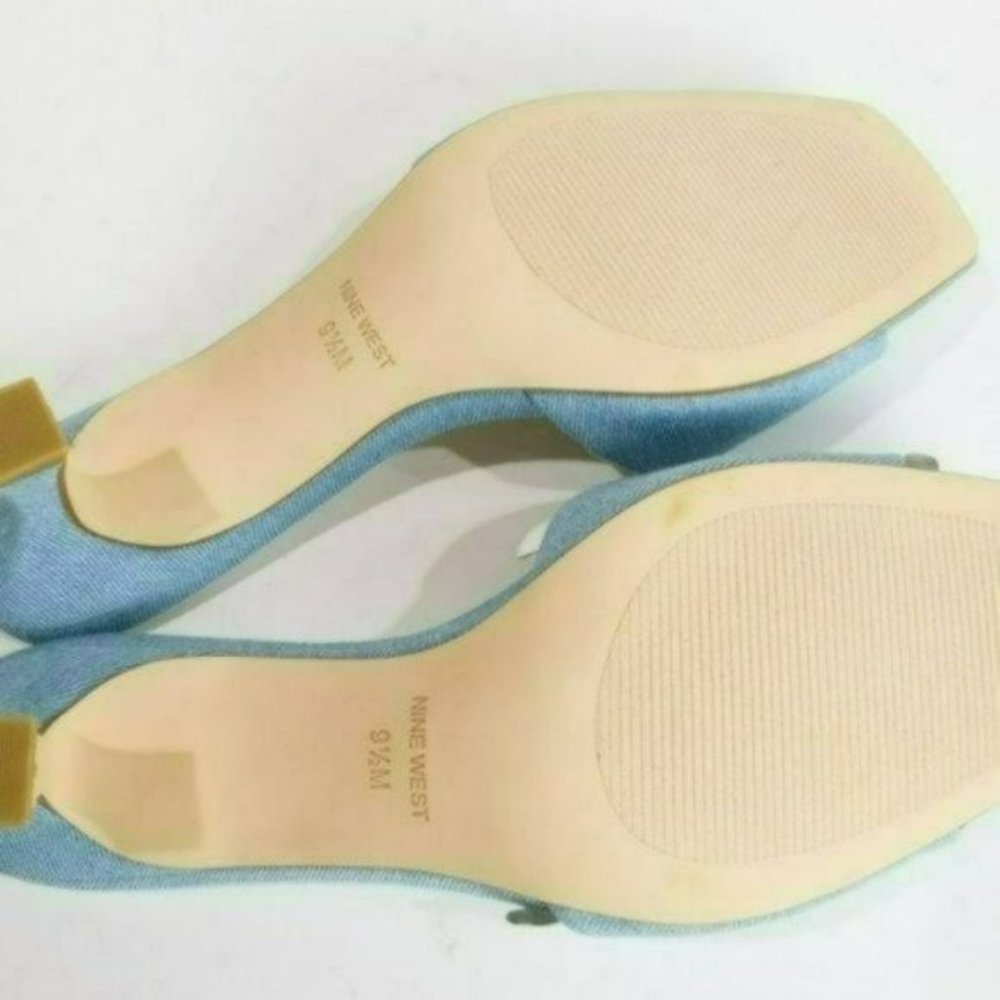 Nine West Indra Square Toe Low Heel Sandals-9.5 - Picture 7 of 8